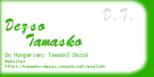 dezso tamasko business card